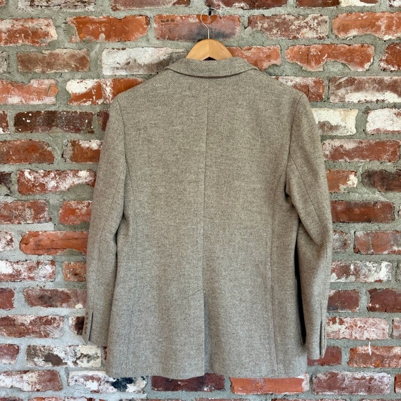Polo Ralph Lauren Wool‎ Silk Blend Blazer Jacket Beige Tweed Size 12 - Picture 4 of 14